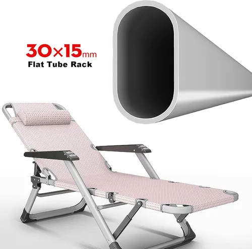Vista 3 de 52cm Wide Reclining Chair Patio Adjustable Lounge Chair with Massage Armrest & Cotton Pad - Ferroalloy,Grape Purple
