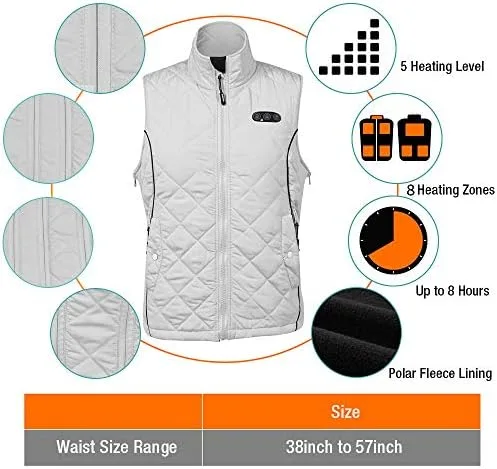 Vista 6 de ARRIS Womens Heated Vest, Size Adjustable 7.4V Electric Warm Vest with Battery Pack