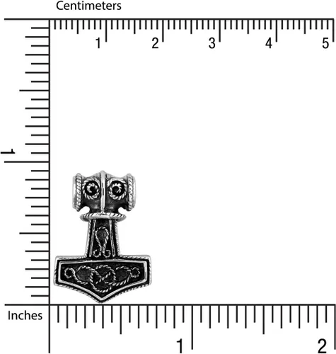Vista 4 de WithLoveSilver Colgante de plata de ley con amuleto de guerrero nórdico y martillo de Thor Mjolnir, Plata esterlina