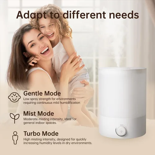 Vista 6 de YOGIN Humidificadores para Dormitorio Habitación Grande, Llenado Superior 2.5L Humidificadores Ultrasónicos de Niebla Fría para Guardería de Bebé