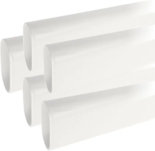 Vista 14 de Barra ovalada de 36 pulgadas de largo para armario, barra de ropa resistente para armario, blanco brillante, 1 paquete