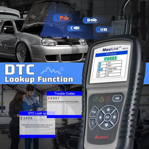 Vista 5 de Autel MaxiLink ML519, herramienta de escaneo OBD2 de modo 6 mejorado, herramienta de escaneo de diagnóstico automático, lector de código de fallo
