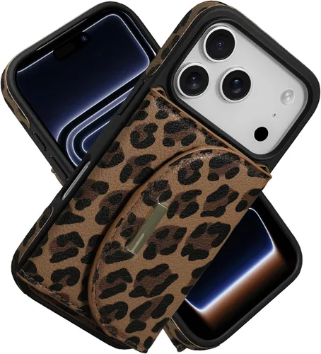 Vista 49 de Funda tipo cartera de Keallce para iPhone 14 Pro de 6.1 pulg., funda con tapa y ranuras para tarjetas, soporte con anillo, funda protectora de piel