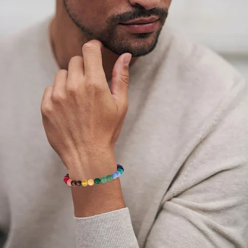 Vista 6 de Pulsera de la suerte y protección, pulsera de cristal curativo de 0.315 in, pulsera de yoga para aliviar el estrés y la ansiedad trae regalo
