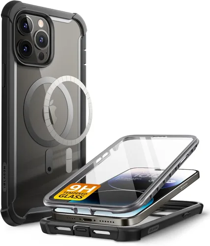 Vista 8 de i-Blason Ares - Funda diseñada para iPhone 14 Pro de 6.1 pulgadas (versión 2022), funda transparente resistente de doble capa con protector