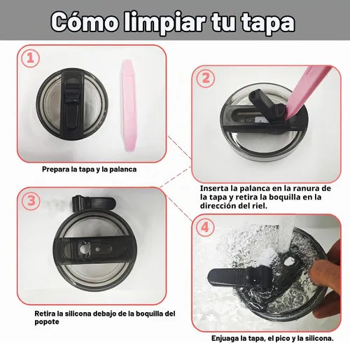 Vista 3 de Stanley Quencher ProTour, paquete de 2 tapas con popote desmontable de 40 onzas, a prueba de fugas, para Stanley, tapa de repuesto a prueba de Negro