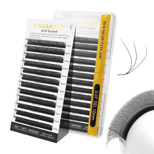 Vista 227 de NAGARAKU Extensiones de pestañas prefabricadas en abanico 3D W 0.05 C 0.315 0.05-C 3D W