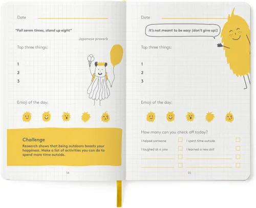 Vista 8 de HappyMe - Diario de gratitud para niños con indicaciones diarias, cuaderno de escritura para expresar pensamientos y sentimientos, mentalidad