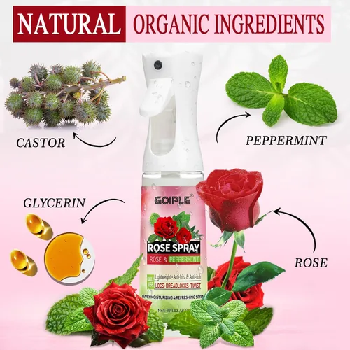 Vista 2 de 2 unidades de agua de rosas para el cabello Loc Spray hidratante refrescante para rastas – Crema hidratante para el cuero cabelludo de agua de rosas