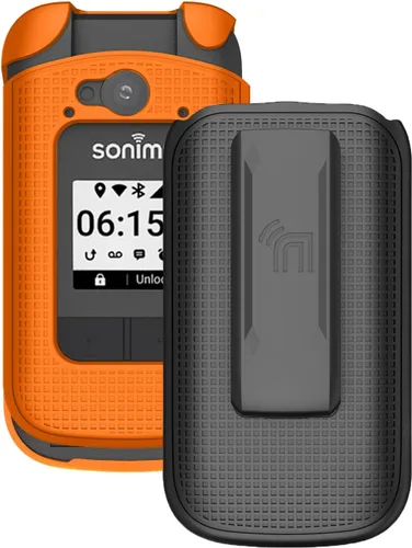 Vista 11 de Funda con clip para teléfono móvil Sonim XP3 Plus 4G, cubierta rígida delgada Nakedcellphone y [rotación/trinquete] Combo de funda de cadera