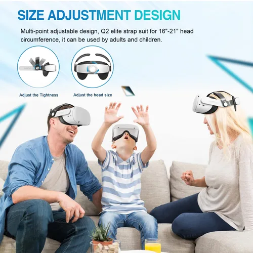 Vista 4 de Elite Head Strap with Battery for Oculus Quest 2 - 6800 mAh Battery Pack Extend 6hrs Playtime, Adjustable Design Enhanced Support and Comfort in VR