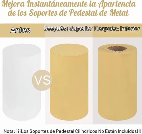 Vista 3 de Fivenl Juego de 5 fundas de pie cilíndrico de elastano, juego de 5 fundas elásticas para zócalo, mesa de postre, cubierta de pilares para accesorios