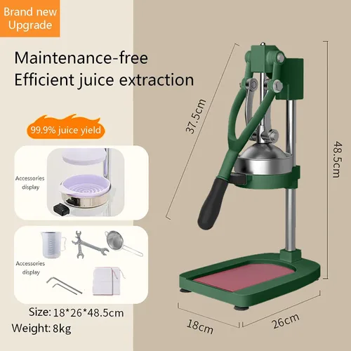 Vista 8 de Exprimidor de prensa manual de alta resistencia comercial para todo tipo de cítricos, extracción máxima Exprimidor de naranja, limón, lima