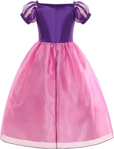 Vista 3 de Purple Princess Dresses for Girls Toddler Costume for Girls Kids Dress Up clothes with Accessories Birthday Cosplay Christmas