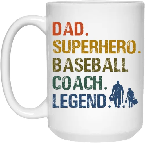 Vista 2 de Taza de entrenador de béisbol para papá, taza de leyenda de entrenador de béisbol, taza de café para el día del padre, taza de béisbol, taza