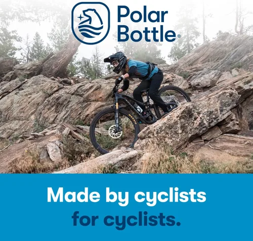Vista 2 de Polar Bottle Session Muck - Botella de agua para bicicleta de montaña, sin bisfenol A, botella para ciclismo y deportes con cubierta antipolvo