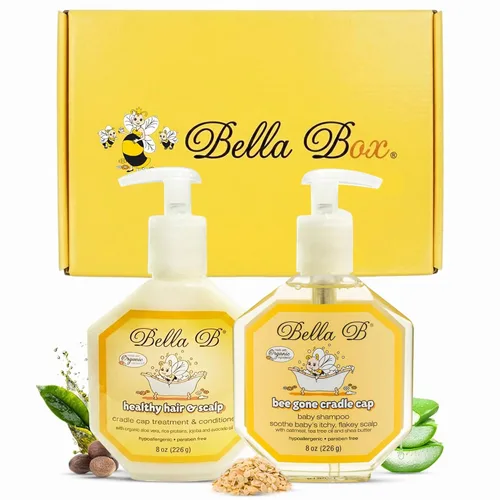Vista 8 de BELLA B Bundle Bee Gone Cradle Cap Champú y cabello saludable para el cuero cabelludo Cradle Cap Tratamiento y acondicionador de 8 onzas, kit