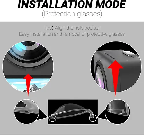 Vista 3 de Protector de lente compatible con DJI Osmo 360, protectores de lente transparentes para osmo 360 con protector de pantalla de lente para DJI Osmo