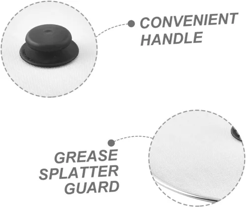 Vista 2 de 3pcs Stainless Steel Grease Splatter Screen for Frying Pan Insulated Handle Cover for Pots Pans Fine Mesh Cooking Guard for Kitchen Use for Home