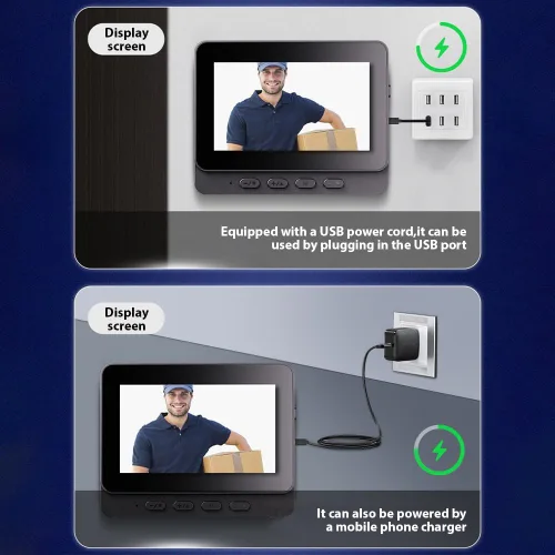 Vista 6 de Timbre inalámbrico con pantalla IPS de 4.3 pulgadas con cámara al aire libre IP65 impermeable 1080P timbre inalámbrico intercomunicador visión