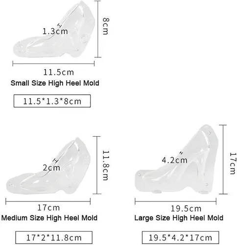 Vista 9 de Molde 3D para zapatos de chocolate de alta colina, molde de pastel de chocolate, molde de decoración de pasteles de fondant, molde de tacón alto 3D