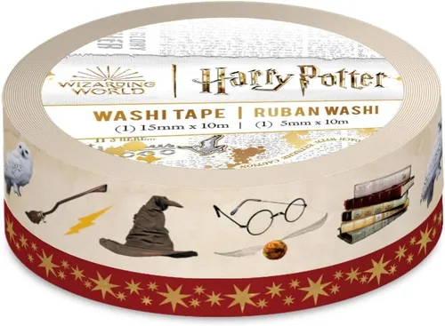 Vista 3 de Paper House Productions Harry Potter Icons - Juego de 2 rollos de cinta Washi para álbumes de recortes y manualidades