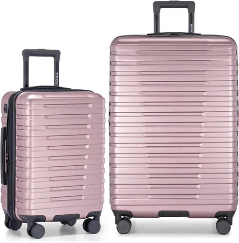 Vista 22 de U.S. Traveler Boren - Maleta de viaje extensible rígida con 8 ruedas giratorias, color negro, juego de 2 piezas