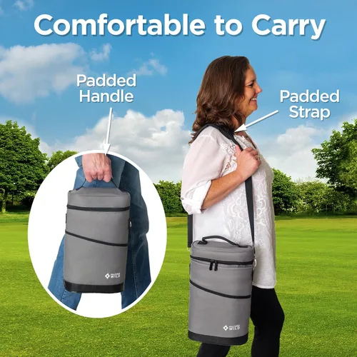 Vista 6 de Falcona Wild Bolsa enfriadora de vino más dos fundas para enfriar – Capacidad para 2 botellas – Mantiene las bebidas frías durante horas – Se adapta