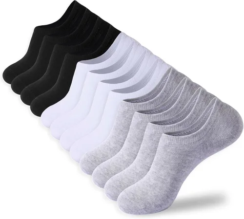 Vista 10 de 6/12 pares de calcetines de algodón de corte bajo para hombres y mujeres Multi