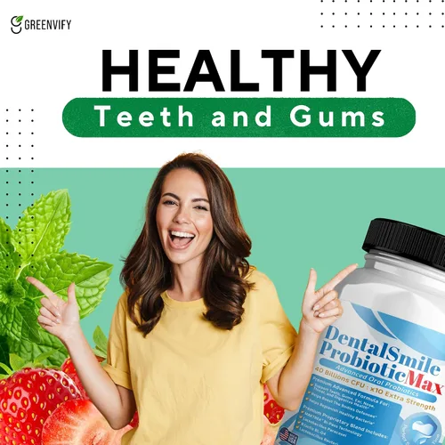 Vista 6 de DentalSmile ProbioticMax, suplemento probiótico oral avanzado, 40 mil millones de UFC, 60 cápsulas, sin gluten (1)