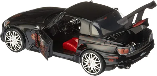 Vista 2 de Jada Toys Fast & Furious 1:24 Johnny's Honda S2000 - Coche fundido a presión, juguetes para niños y adultos, color negro