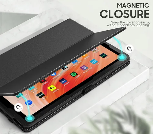 Vista 8 de MoKo - Funda para tablet Kindle Fire HD 10 y 10 Plus (11.ª generación, versión 2021), diseño delgado y plegable con función de encendido y apagado