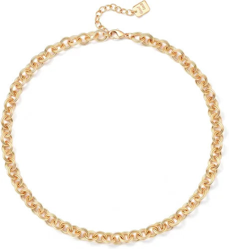 Vista 25 de Aobei Pearl - Gargantilla de oro de 18 quilates con cadena de clip, cadena de bolas y dijes perlas barrocas biwa para mujeres Cadena de estación