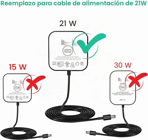 Vista 3 de Cable de alimentación de repuesto de 21 W para Alexa Echo Show 1ª generación, Echo 2ª generación Para Echo Plus (1ª generación), Fire TV