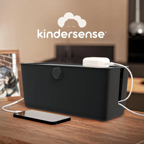 Vista 2 de KinderSense® Caja de organización de cables – Organizador de cables con cerradura a prueba de niños – Ocultador de cables para ocultar cables, tiras