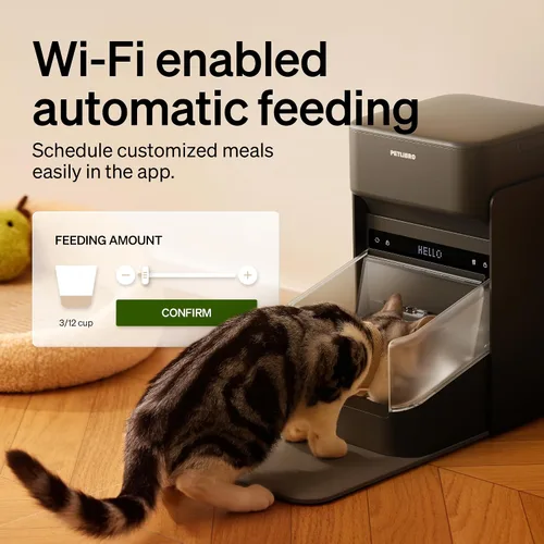 Vista 7 de PETLIBRO Alimentador automático RFID para gatos con 6 paquetes de bolsa desecante de alimentos para mascotas, sensor de collar para comidas