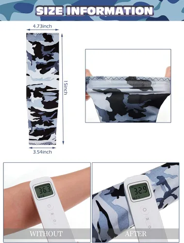 Vista 3 de Hicarer 10 Pair UV Sun Protection Arm Sleeves Compression Sports Cooling Sleeves for Men Women Teenager Youth Golf Baseball