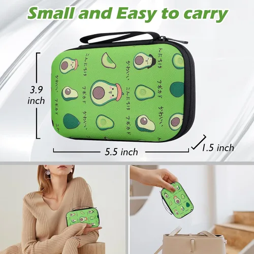 Vista 5 de CameCosy Juego de funda para cargador de teléfono, organizador de cable USB para guardar cables con bolsa de almacenamiento de viaje, suave y lindo