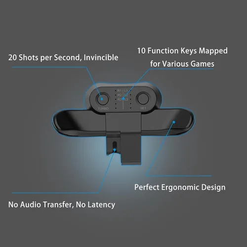 Vista 3 de Vbestlife Paddles for PS4 Controller, PS4 Controller Back Button Attachment, Support Turbo Burst Function, Custom Keys, Plug And Play, Suitable for