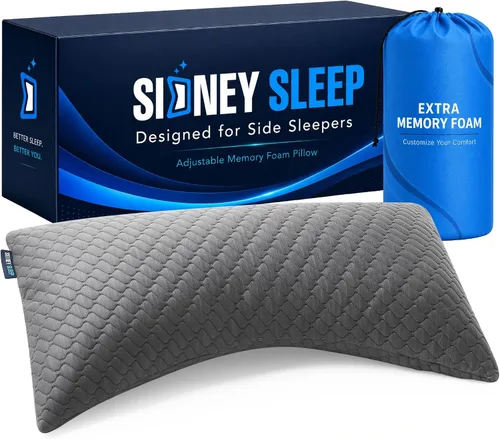 Vista 18 de Sidney Sleep Almohadas curvas ajustables para soporte de cuello y hombros con relleno extra triturado, almohada de contorno cervical para personas