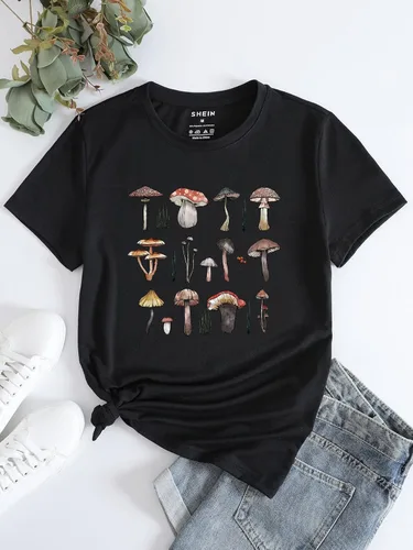 Vista 6 de SweatyRocks Camiseta de manga corta con estampado floral y cuello redondo para mujer