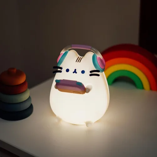 Vista 8 de Grupo Erik Pusheen - Lámpara gamer - Regalos Pusheen - Lámparas para niños para dormitorio - Luz nocturna para niños - Luz nocturna para bebés - Luz