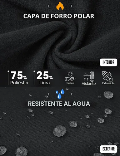 Vista 6 de baleaf Pantalones térmicos con forro polar para mujer para clima frío Negro