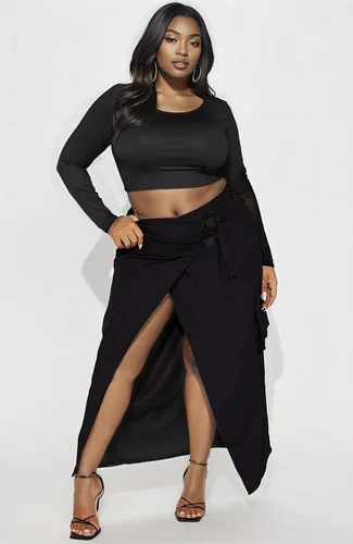 Vista 4 de Waitfairy Faldas cargo para mujer, falda larga de nailon sobre el borde