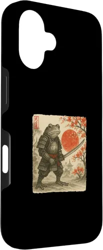 Vista 3 de Frog Samurai Japanese Warrior Costume Sumi-e Art Funny Case for iPhone 16
