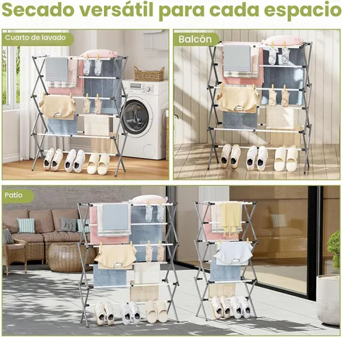 Vista 7 de APEXCHASER PEXCHASER - Estante de secado de ropa de gran tamaño, 45.28 pulgadas de alto x 14.57 pulgadas de profundidad