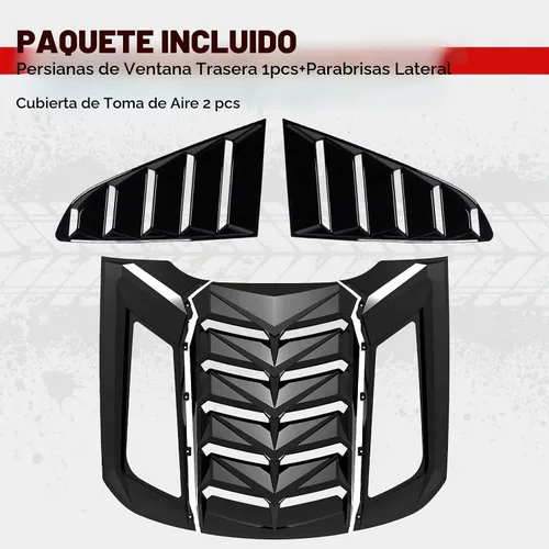 Vista 2 de HAKA TOUGH Escobillas para ventana trasera y lateral para Ford Mustang 2015-2022, cubierta de escobilla para parabrisas lateral y trasera, protector