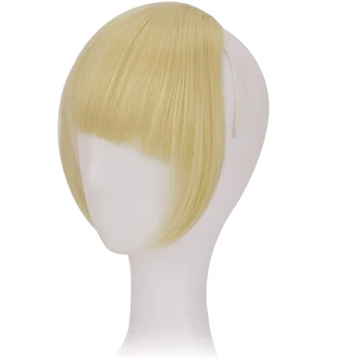 Vista 5 de 2 extensiones de cabello con clip de 8 pulgadas de grosor, extensión de cabello con flecos, con sienes, una pieza de clip en el flequillo frontal