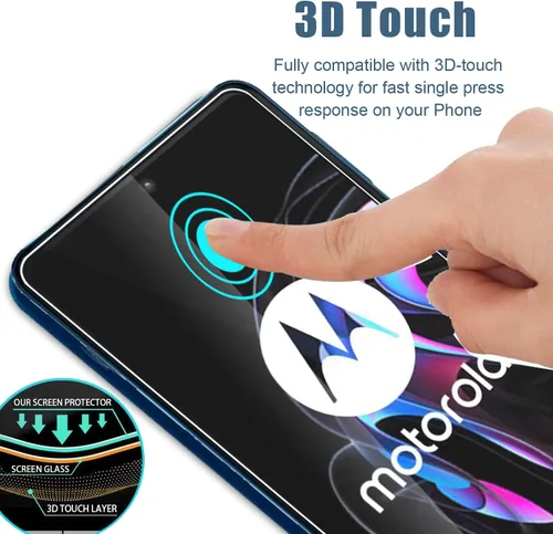 Vista 4 de MOOISVS - Protector de pantalla de vidrio templado para Motorola Edge 20 Pro (2 paquetes) + protector de lente de cámara (2 paquetes) + funda de TPU