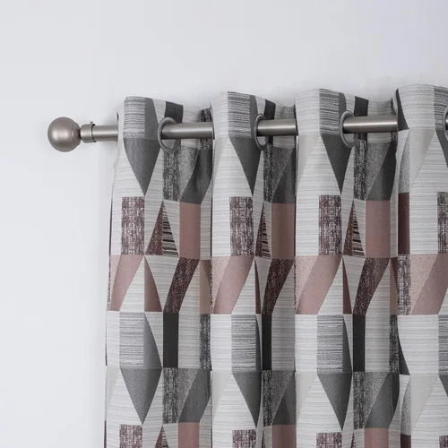 Vista 3 de always4u Cortinas geométricas de jacquard con textura de lino sintético, 2 paneles de 84 pulgadas para sala de estar, dormitorio, 54 x 84 pulgadas